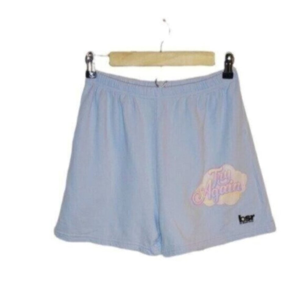 BSR By Samii Ryan Try Again Cloud Print Pastel Sweat Shorts Medium